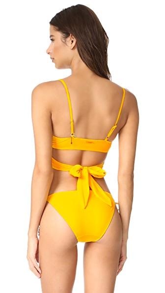 Stella Mccartney Yellow Timeless Basics Wrap Bikini In Spectra Yellow