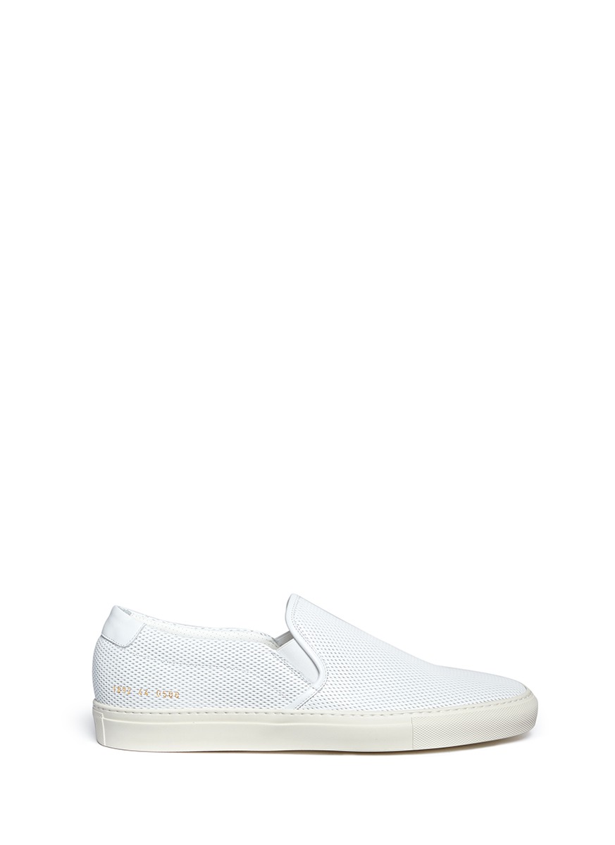 Common Projects Perforated Leather Skate Slip Ons Modesens