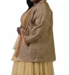 -bl^nk- Bleona Long Sleeve Coverup - Plus In Warm Beige In Brown