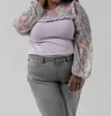 -bl^nk- Elline Knitted Top - Plus In Glacier Grey In Purple
