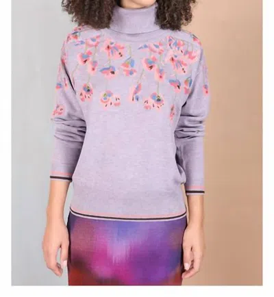 -bl^nk- Floral Turtleneck In Dusty Lilac In Purple