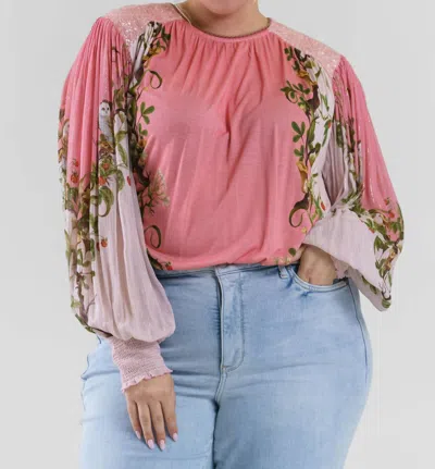 -bl^nk- Luthien Top - Plus In Pink Owl