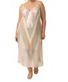 -bl^nk- Nurayda V-neck Maxi Dress - Plus In Ivory In Multi