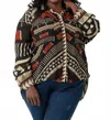 -bl^nk- Sanna Long Sleeve Shirt - Plus In Aztec Print In Purple