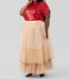 -bl^nk- Tilly Maxi Skirt - Plus In Warm Beige In Nude