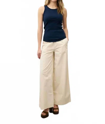 0039 Italy Ella Ribbed Jersey Top In Navy In Blue