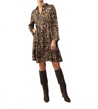 0039 Italy Estell Dress In Leopard In Brown