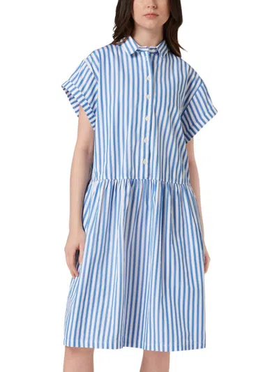 0039 Italy Leonie Dress In Blue Stripes In Multi