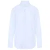 0039 Italy Linen Buttion Down Collared Shirt In Pale Pink In Multi