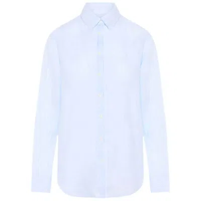 0039 Italy Linen Buttion Down Collared Shirt In Pale Pink In Multi
