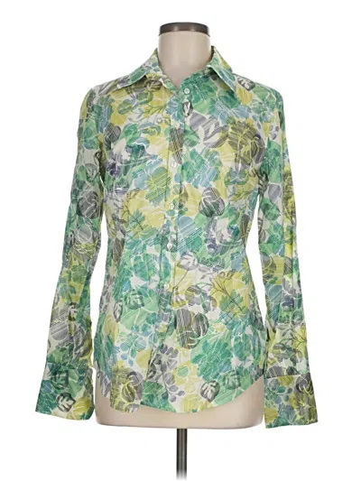 Pre-owned 0039 Italy Long Sleeve Blouse In Green