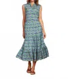 0039 Italy Mila Sleeveless Maxi Dress In Blue/green In Multi
