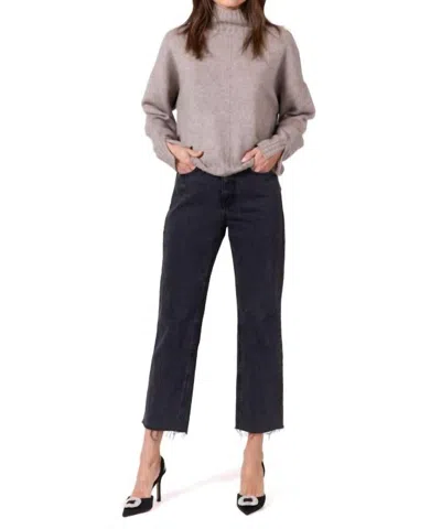 0039 Italy Nima Mock Neck Wool Blend Sweater In Oatmeal In Brown