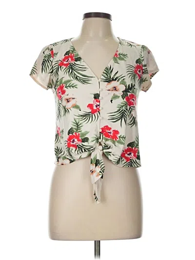 Pre-owned 0039 Italy Short Sleeve Blouse In Ivory