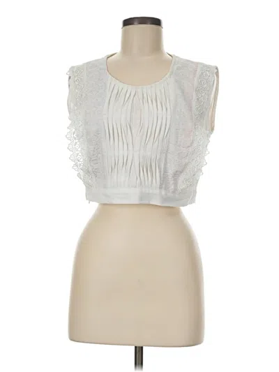 Pre-owned 0039 Italy Sleeveless Blouse In White
