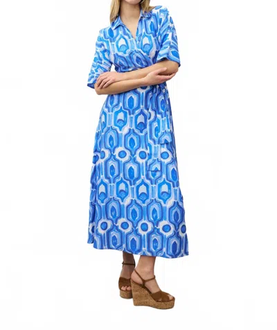 0039 Italy Svenja Wrap Dress In Blue Print