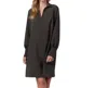 0039 Italy V-neck Open Collar Dress In Olive
