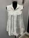 0039 Italy White Ruffled Blouse In White