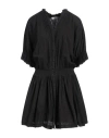 0039 Italy Woman Mini Dress Black Size M Linen