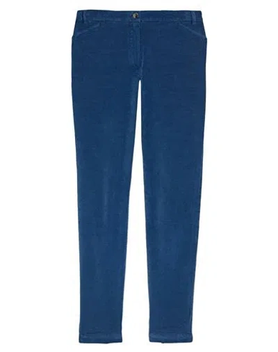 0039 Italy Woman Pants Blue Size M Cotton, Polyester, Elastane