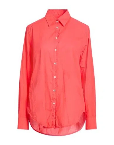 0039 Italy Woman Shirt Coral Size Xl Cotton In Red