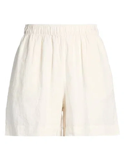 0039 Italy Woman Shorts & Bermuda Shorts Ivory Size Xl Linen In White