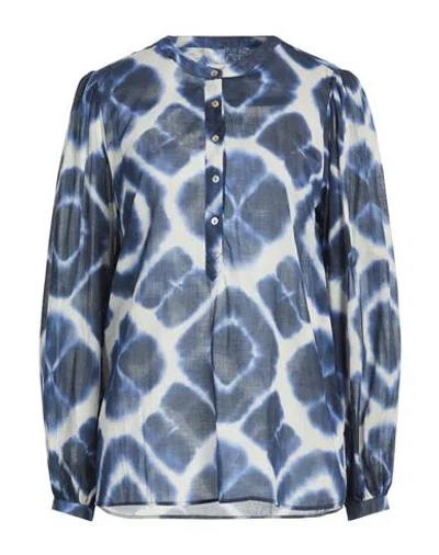 0039 Italy Woman Top Blue Size L Cotton