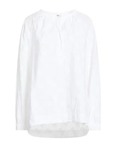 0039 Italy Woman Top White Size L Cotton, Silk