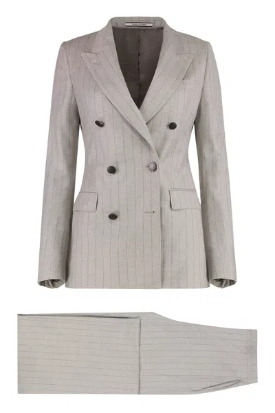 0205 Tagliatore Complete In Two Pieces In Mixed Wool In Neutral