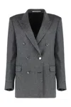 0205 Tagliatore Double-breasted Jacket J-jasmine In Wool Blend In Gray