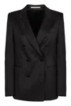 0205 Tagliatore Double-breasted Wool Blazer In Black