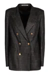 0205 Tagliatore Double-breasted Wool Jacket In Black