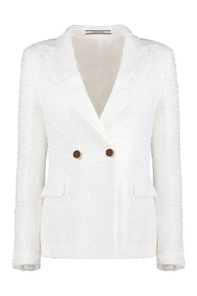 0205 Tagliatore J-albar Tweed Blazer In White