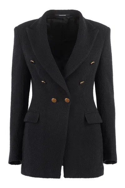 0205 Tagliatore J-clarita Double-breasted Jacket In Black