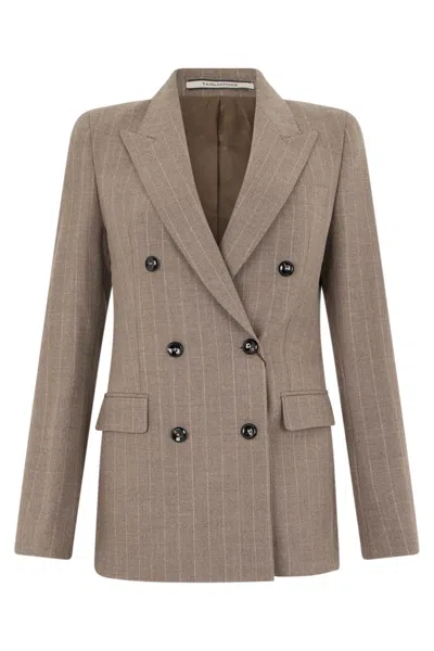 0205 Tagliatore Pinstripe Suit In Brown