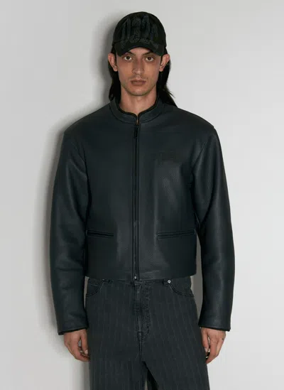 032c Attrition Leather Jacket In Black