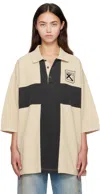 032c Beige Fainting Cross Oversized Polo In Neutral