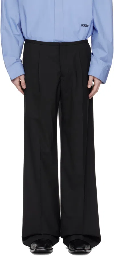 032c Black ' Office Attire' Wide Leg Suit Trousers