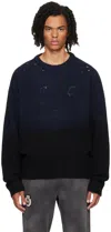 032c Dip-dye Cut-out Sweater In Black