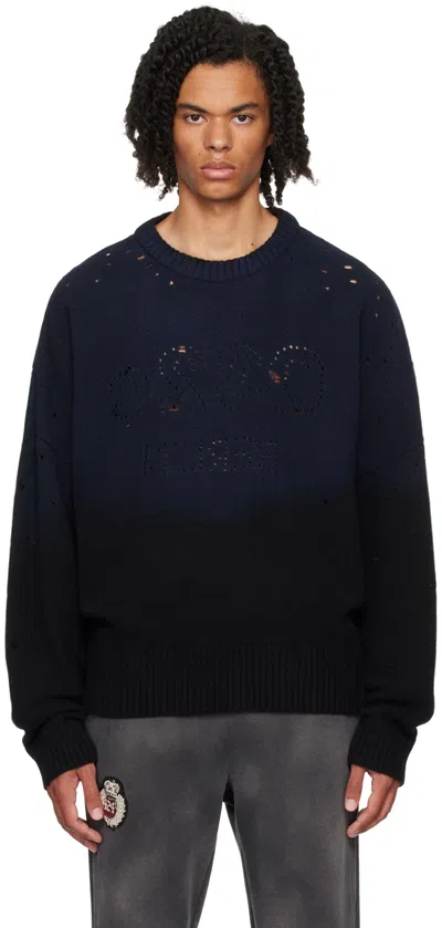 032C BLACK & BLUE LAZER SELFIE SWEATER