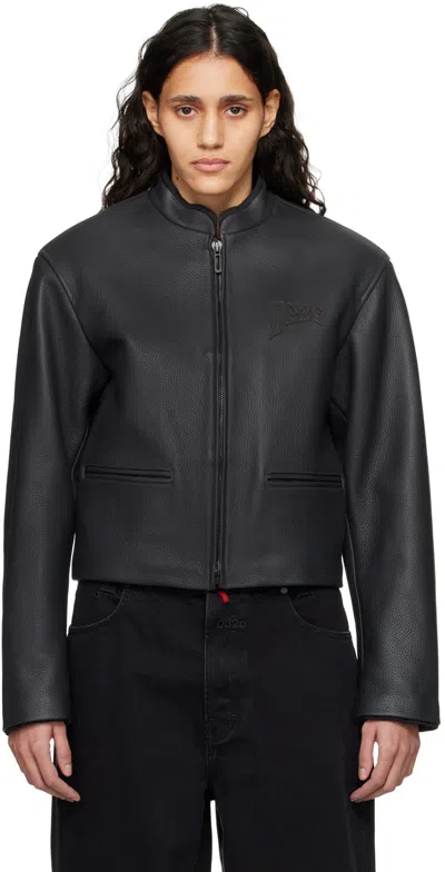 032c Black Attrition Leather Jacket