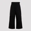 032c Wide Leg Cargo Trousers With Versatile Fit In Black