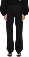 032c Black Down To Earth Straight Leg Jeans In Black