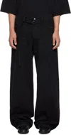 032c Black Down To Earth Wide Leg Jeans In Black