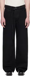 032c Black Down To Earth Wide Leg Jeans In Washed Black