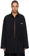 032c Black Intermission Cargo Overshirt In Black