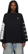 032c Black Nerve Shatter Boxy Longsleeve T-shirt In Faded Black