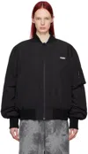 032c Black 'nothing New' Bomber Jacket In Black