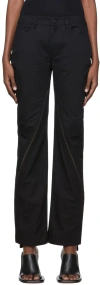 032c Black Organic Cotton Trousers In Black