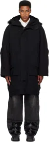 032c Black Osl2ber Dropped Waist Parka In Black